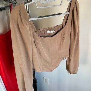 Long Sleeve Sweetheart Corset Top - Abercrombie & Fitch